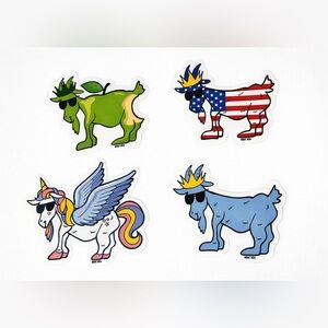 Colorful Goat USA Stickers Set